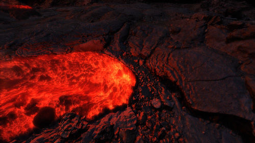 Night lava flow near Rosemont